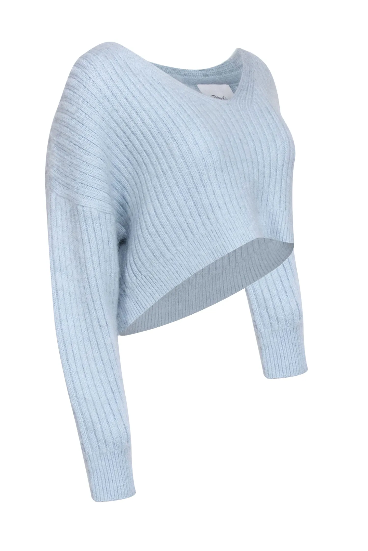 3.1 Phillip Lim - Light Blue Wool & Mohair Blend Cropped Sweater Sz XS