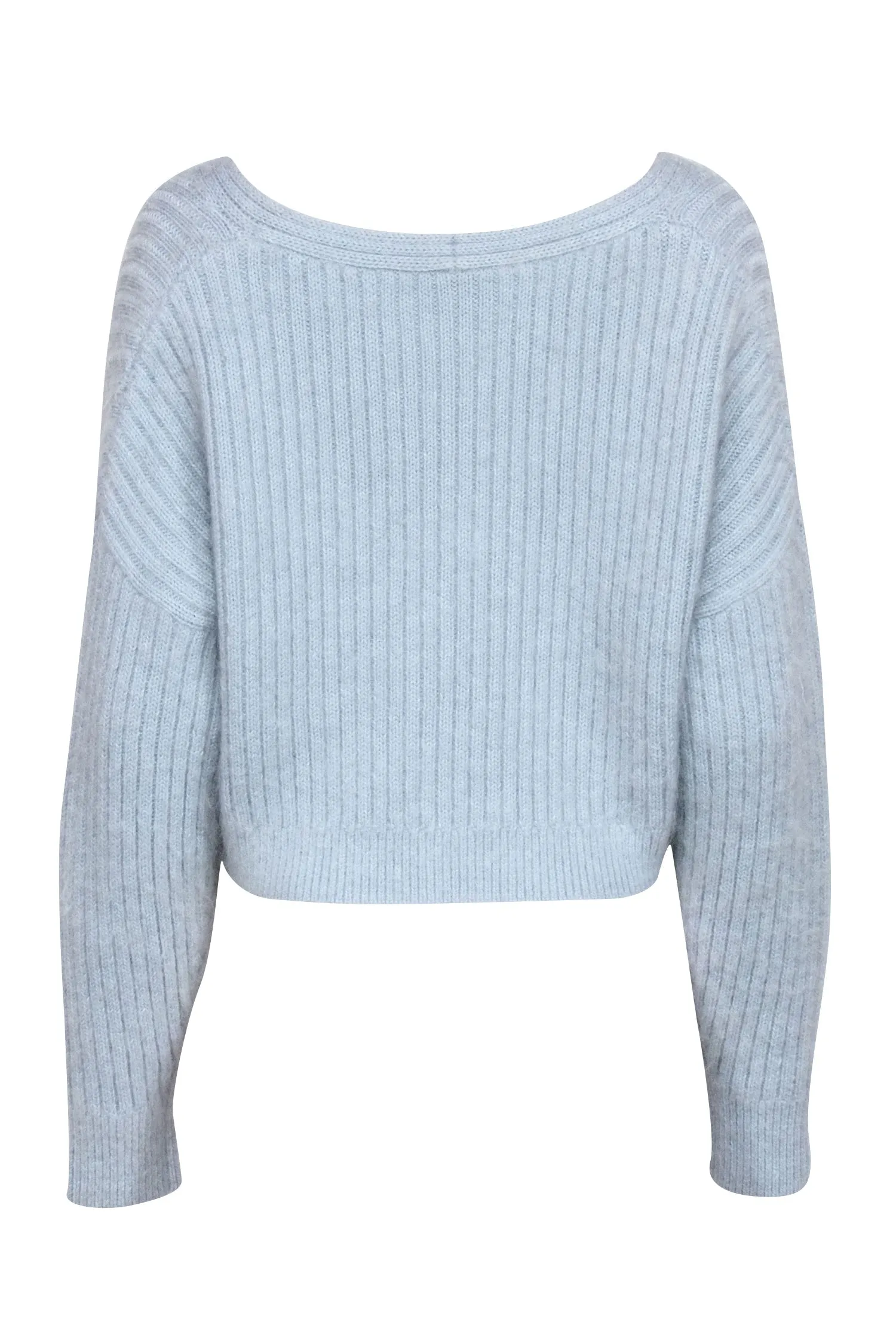 3.1 Phillip Lim - Light Blue Wool & Mohair Blend Cropped Sweater Sz XS