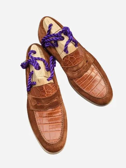 Ascot Sunseeker - Tan Crocodile & Tan Suede