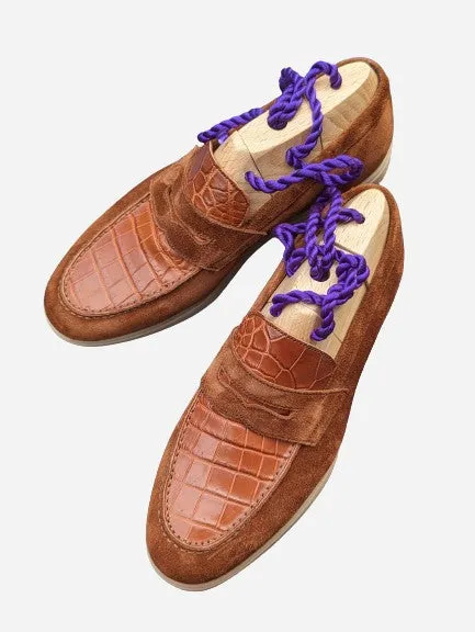 Ascot Sunseeker - Tan Crocodile & Tan Suede