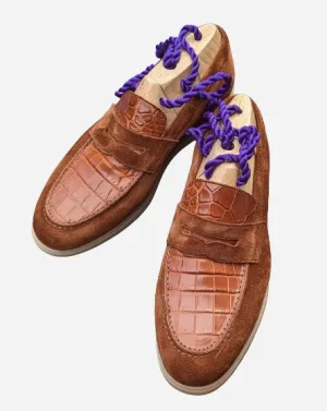 Ascot Sunseeker - Tan Crocodile & Tan Suede