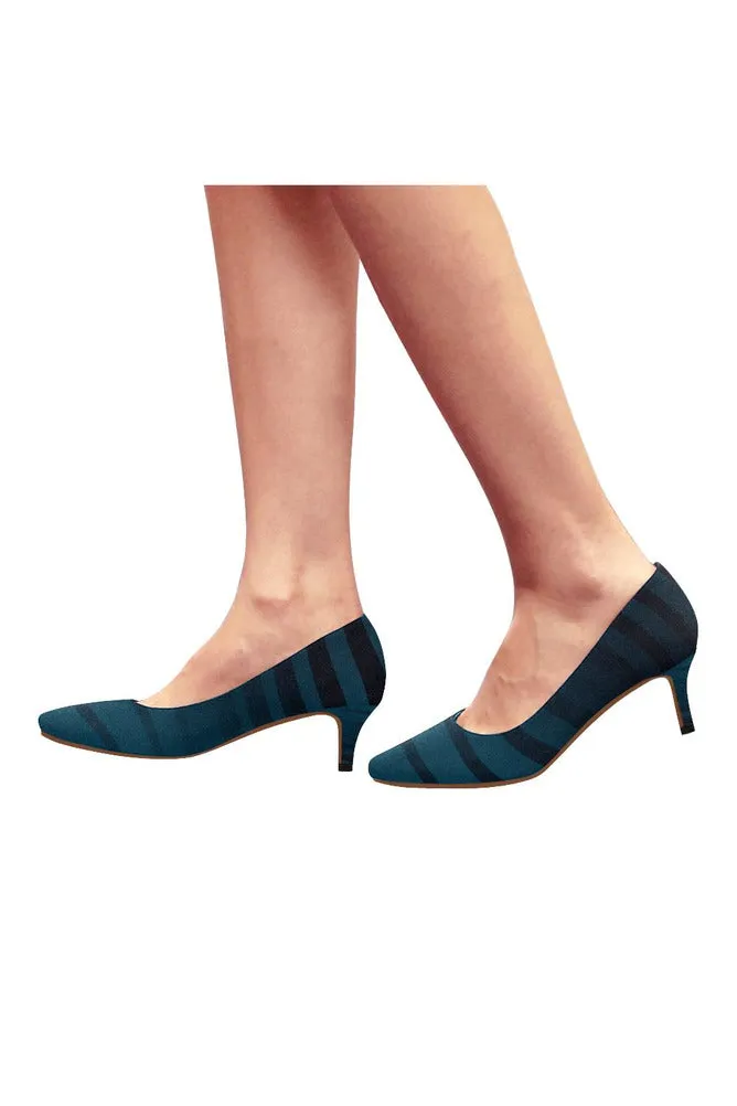 Blue Zebra Women's Pointed Toe Low Heel Pumps (Model 053)