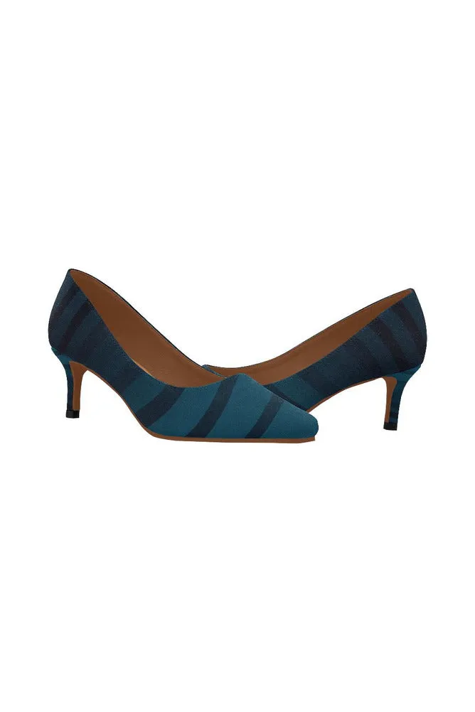 Blue Zebra Women's Pointed Toe Low Heel Pumps (Model 053)