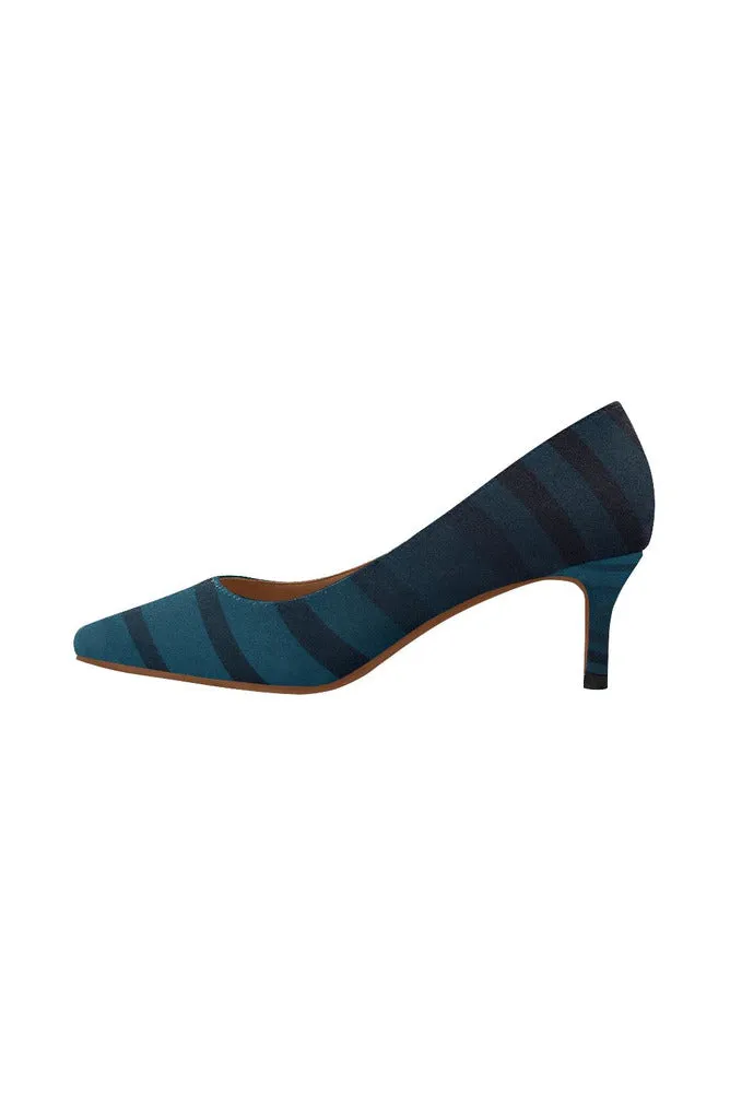 Blue Zebra Women's Pointed Toe Low Heel Pumps (Model 053)