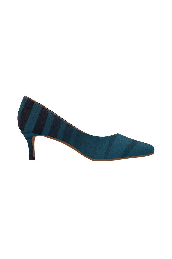 Blue Zebra Women's Pointed Toe Low Heel Pumps (Model 053)