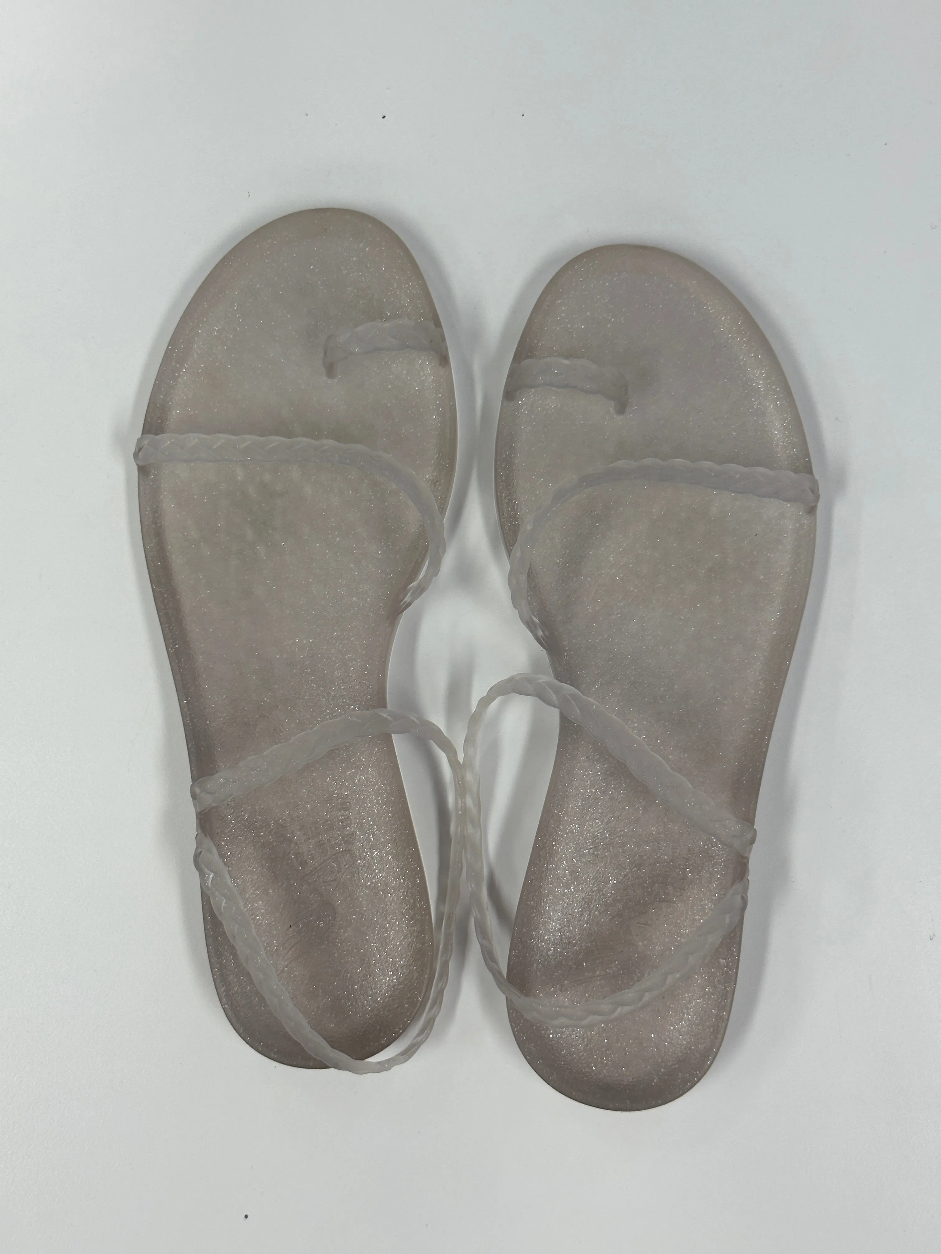 Eleftheria Jelly Clear Silver Glitter Sandals