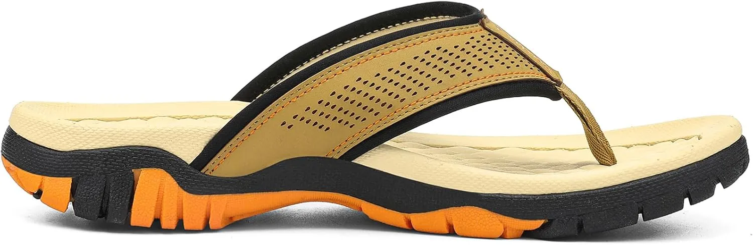 KUBUA Men's Beach Flip-Flops Water Sandals Outdoor Athletic Thong Sandal Slippers