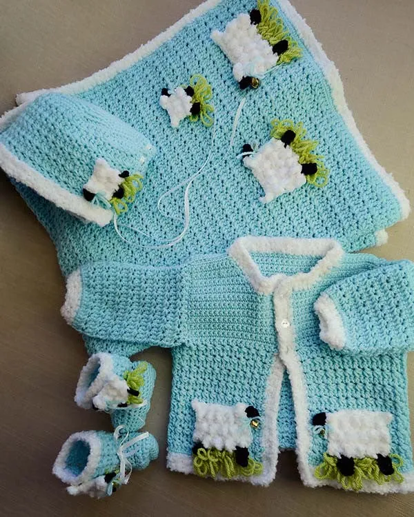 Lambie Pie Layette Crochet Pattern