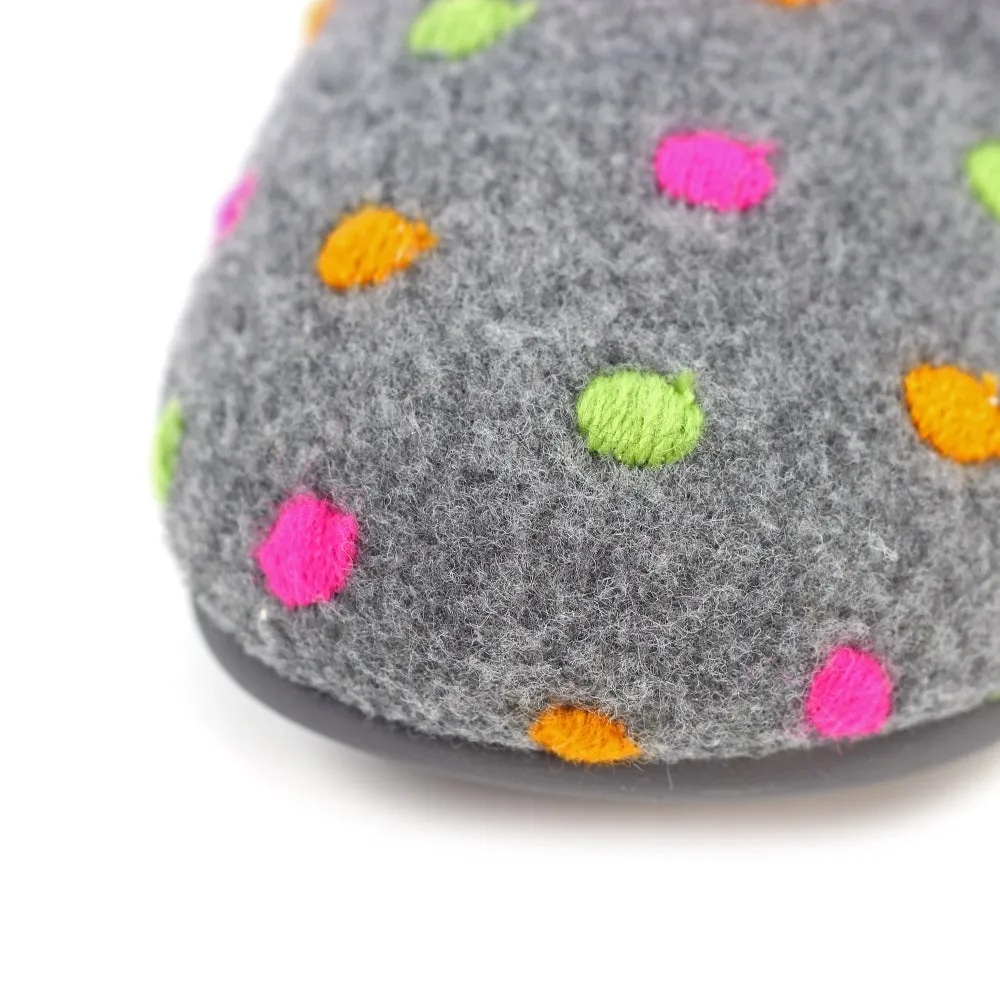 Lunar Women's KLA221 Peanut Mule Slippers Grey