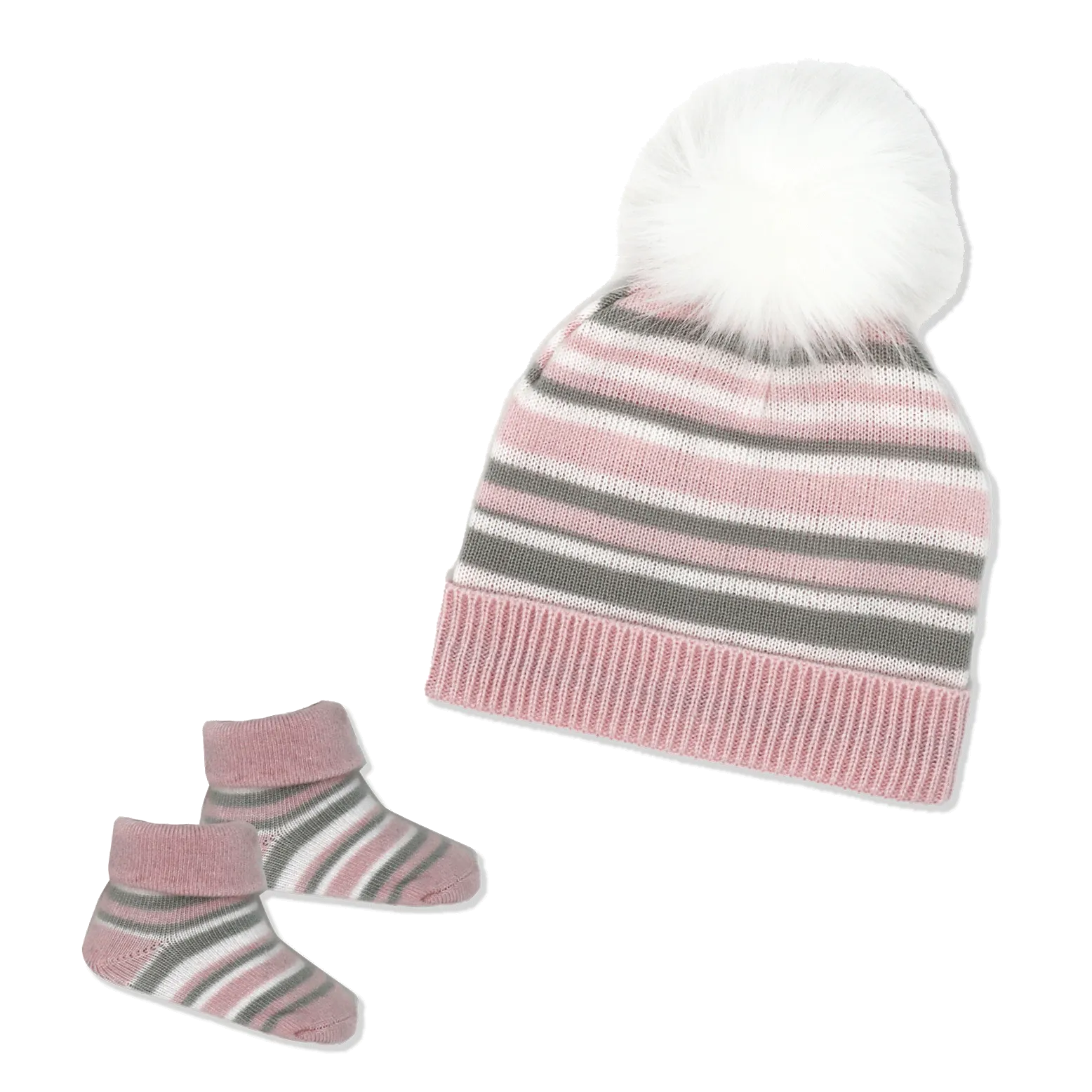 Pink Hat and Booties Set