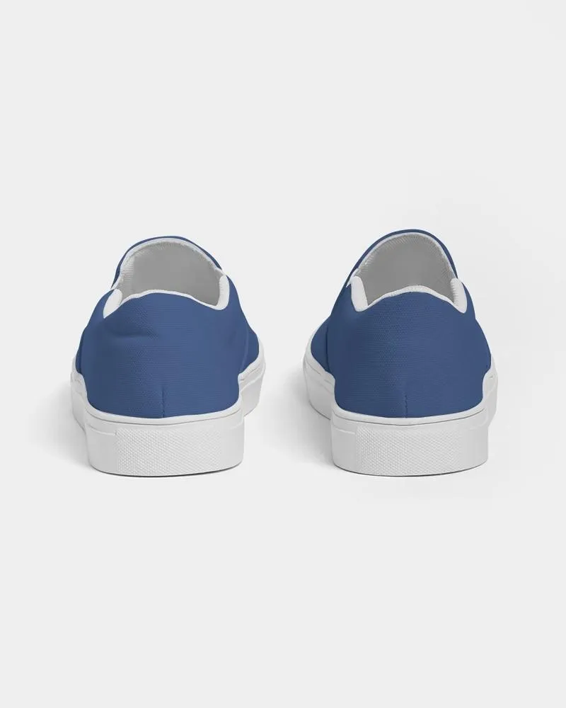 Shaded Midtone Blue Slip-On Canvas Sneakers | Men's | C80M60Y0K30