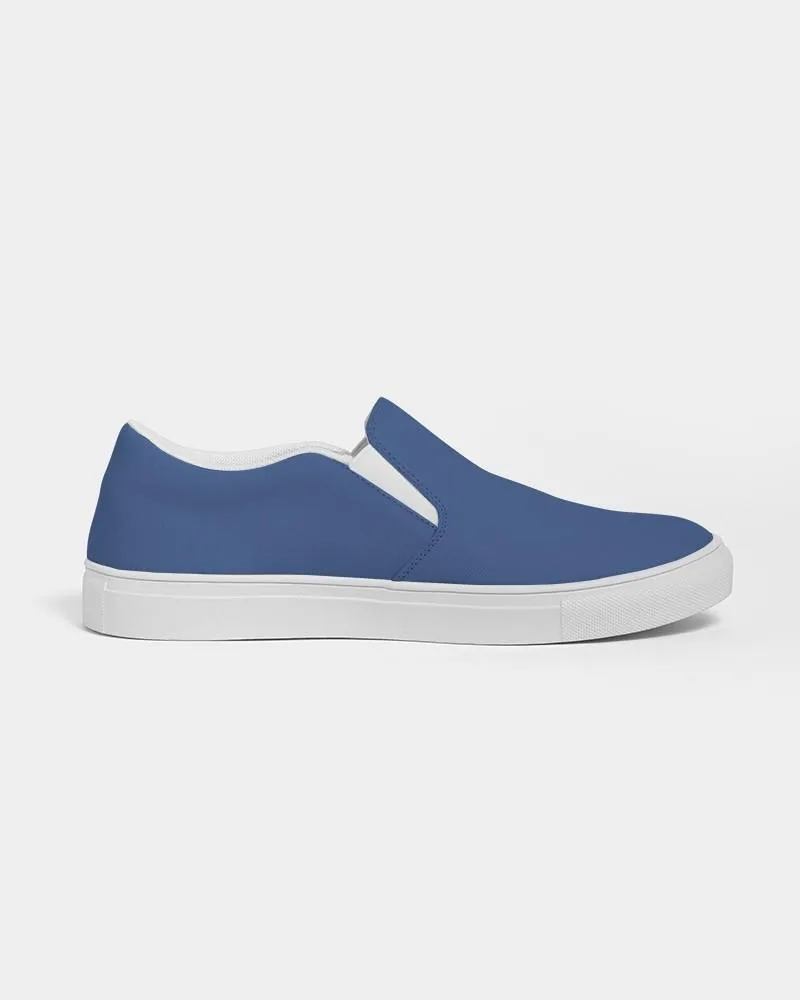 Shaded Midtone Blue Slip-On Canvas Sneakers | Men's | C80M60Y0K30