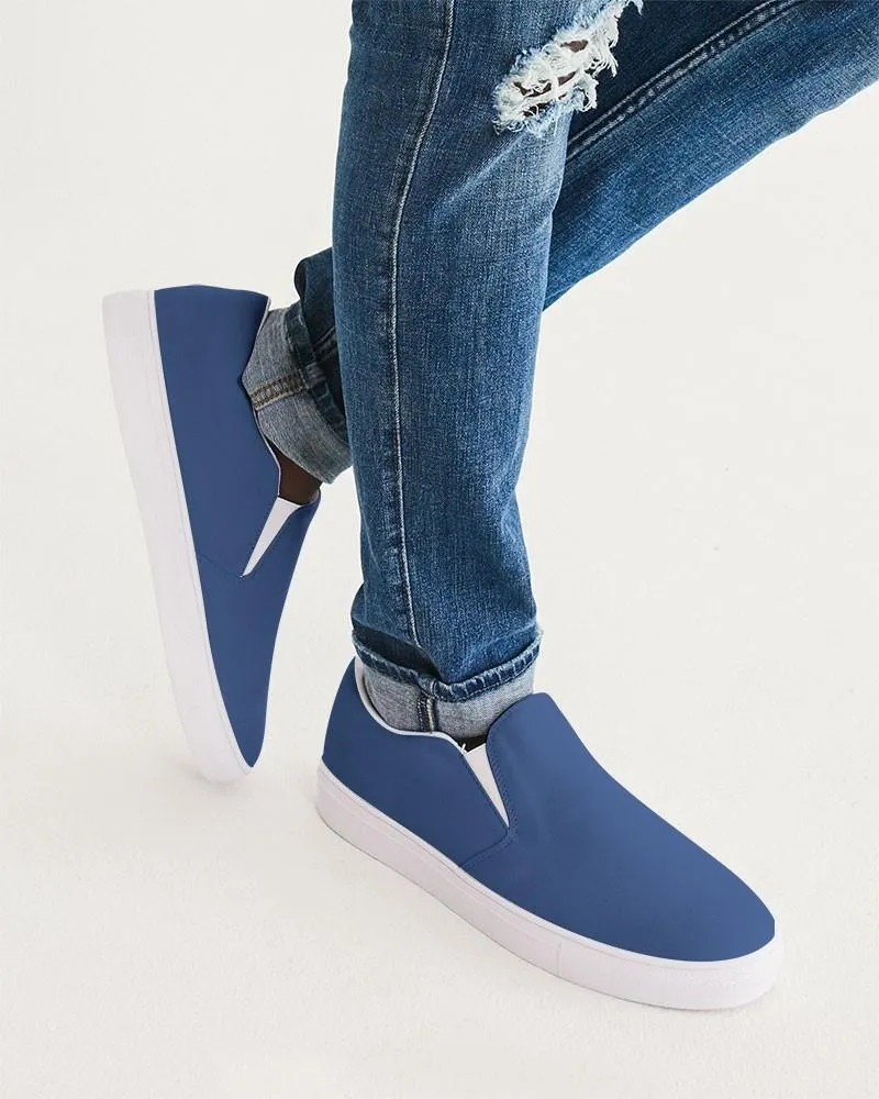 Shaded Midtone Blue Slip-On Canvas Sneakers | Men's | C80M60Y0K30