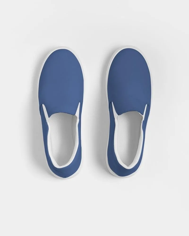 Shaded Midtone Blue Slip-On Canvas Sneakers | Men's | C80M60Y0K30