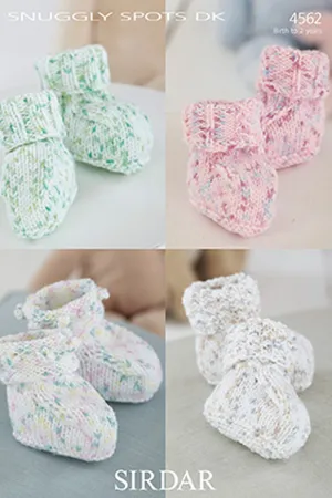 Sirdar Snuggly Baby and Children Patterns - 4562 Bootees in Snuggly Spots DK - PDF Download