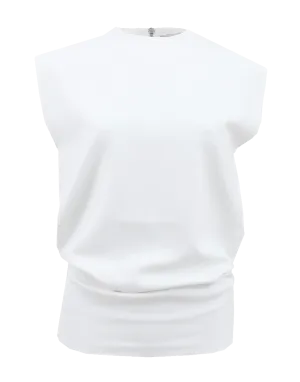 Sleeveless Crewneck Back Zip Top