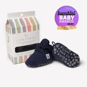 Stay-on, Non-Slip Bootie - Perfect pram Slipper or Baby Carrier boot - Navy