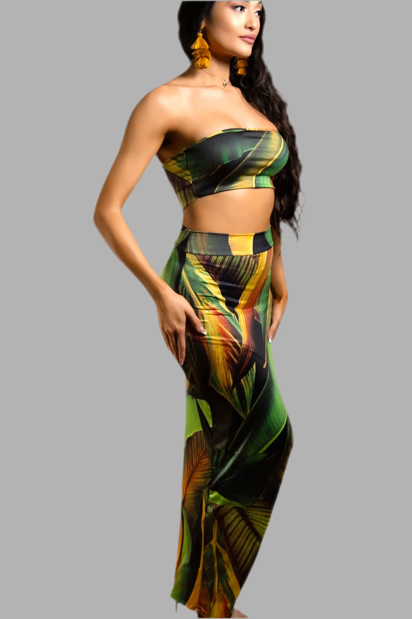 Sunset Palms 2 Piece Skirt Set